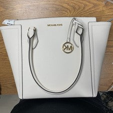 Michael Kors Mujer Ayden LT Cuero Blanco Crema TOTALMENTE NUEVO con Etiquetas