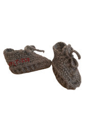 a Gris Y Bebé Zapatilla Crochet Bebé Zapatos Recién Nacido Bebé Hecho a Mano Tejido