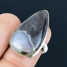 Anillo de joyería de plata esterlina 925 hecho a mano con piedras preciosas d...