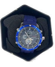 Martyn Line Cuarzo Cronógrafo Reloj Bisel Azul Doble Tiempo Alarma Correa...