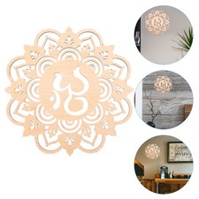 Decoración de pared ahuecada de madera geométrica hogar colgante decoración meditación utilería