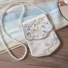 Bolso de Hombro Hanfu Bordado Hecho a Mano Estilo Antiguo Borla Bandolera Cartera
