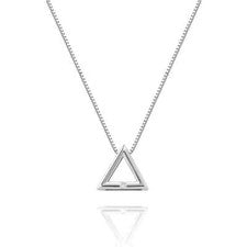 Collar con colgante diseño triangular plata de ley 925 cadena mujer