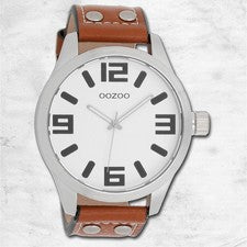 Oozoo Reloj De Pulsera Unisex Timepieces Analógico De Cuero Marrón UOC1001A
