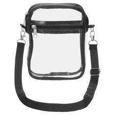 Bolso Bandolera Transparente 5.91"x1.81"x7.87", Bolso de Hombro Impermeable, Negro
