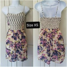 Vestido de verano de moda para mujer Vestido floral recortado hasta la rodilla XS