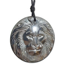 Colgante Hematita León de Judá Grande Rasta Collar Rastafari Joyería y Caja
