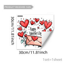 Adhesivo para ventana de San Valentín en forma de sobre estática para decoración de cama de salón