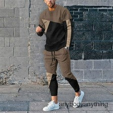 Moda Para hombres Conjunto de Camiseta Pantalones Deportivos Nuevos Chándales Informales 2 Piezas Trajes
