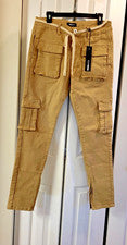 Pantalón cargo Nova Hombre Caqui Hunter 30x30 Algodón/Spandex con Cremallera en el Tobillo NUEVO