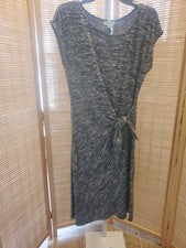 Vestido Max Studio para mujer talla M jaspeado sin mangas tejido cuello redondo corbata en la parte delantera
