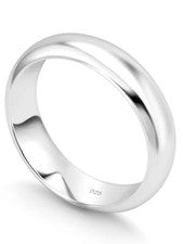 Anillo de boda nupcial de plata de ley 925 anillo cómodo sólido - 2 mm a 8 mm de ancho