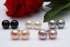 9mm 7 Colores Cultivo Agua Dulce Perlas Conjunto Joyería Pendientes Pendientes Plata 925