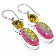 Pendiente de joyería de plata esterlina 925 con piedras preciosas de...
