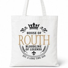 Bolso de Mano ROUTH Family Surname House Of White Algodón
