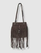 $300 Rebecca Minkoff Mujer Gris Edie Flecos Edredón Gamuza Bandolera Bolso