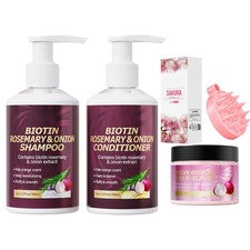 Juego de champú y acondicionador anti-frizz con biotina, cuidado del cabello y peine EE. UU.