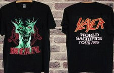 CAMISETA RARA 1988 SLAYER ROOT OF ALL EVIL WORLD SACRIFICE TOUR GILDAN