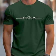 Camiseta Elegante Con Estampado De Letras Para Hombre Camisa Moda Vintagecasual