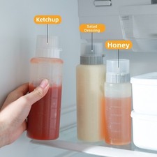 Botella exprimidora de cocina para especias con marcas de medición precisas