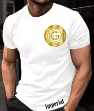 Camiseta Para Hombre Nueva Moda 100% Algodón Italiano Imperial Dorado Logo