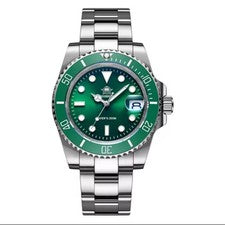 ADDIESDIVE SUBMARlNER MY-H3 VERDE MIYOTA JAPAN 2115 DIVE 200 MT OROLOGIO ACCIAIO