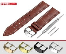 Correa de reloj de cuero genuino marrón blanco para hebilla 12-24 mm para HUGO BOSS