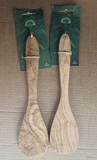 "Juego de 2 utensilios de cocina planos de madera de olivo de 12"""