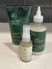 Paquete de cuidado del cabello Paul Mitchell Tea Tree - Tratamiento para cuero cabelludo, desintoxicación y aceite de cá