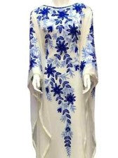 NUEVO Vestido Largo Marroquí Dubai Farasha Kaftan BLANCO Abaya Vestido de Trabajo a Mano Elegante