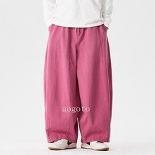 Pantalones de trabajo de pierna ancha recta para hombre y pantalones largos informales informales cómodos talla
