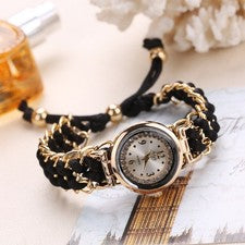 Reloj de pulsera bohemio tejido pulsera cuarzo moda creativo decorativo