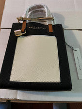 MINI BOLSO MUJER MARC JACOBS H002L03FA22 CUERO CREMA BRONCEADO NEGRO HERRAJES DORADOS