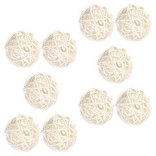 10 Piezas Bolas de Ratán Blanco Bolas Decorativas para Hogar Boda Colgante de Pared