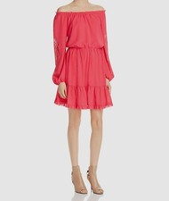 Mini Vestido Le Gali Para Mujer Rosa Manga Larga Fuera del Hombro Lara Talla XXL