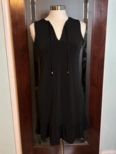 Nuevo Vestido Negro Para Mujer Michael Kors Cómodo y Elegante Diseñador Talla Pequeña Minorista $98