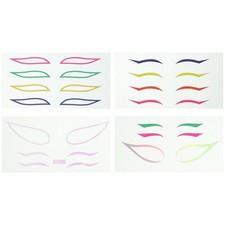 4 juegos de herramientas de maquillaje de ojos belleza delineador de ojos calcomanía adhesiva colorida