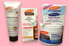 Palmer's Cuidado de la Piel Lote de 4 - Exfoliante Facial/Aceite Terapéutico/Crema Desvanecida/Manteca de Cacao