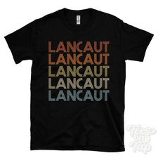 CAMISETA LANCAUT ESTILO RETRO REPETIDO Hombre y Mujer Reino Unido Lugar Nombre Regalo