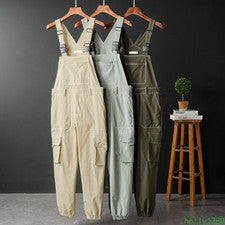 Para hombres Bolsillos Mono Pantalones Jogger Tirantes Pantalones Hip Hop Informal Moda