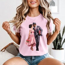 Camiseta romántica pareja mujer Love Kiss rosas moda regalo de San Valentín para ella