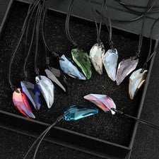 Mujer Hombre Collar Diente de Lobo Cristal Piedra Natural Colgante Joyería Regalo