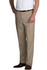 Ropa escolar A+, pantalones delanteros planos para hombre, nuevos con etiquetas, caqui, estilo # 7021M