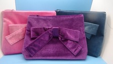 3 X ULTA Belleza, Bolsa de Cosméticos de Maquillaje de Terciopelo con Arco y Cremallera 10"x7.5"x2"