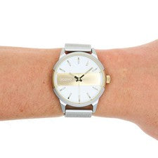 Oozoo Reloj Pulsera Hombre Relojes Análogo Metal Mesh Plata UOC11106