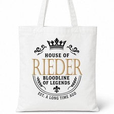 Bolso de Mano RIEDER Family Surname House Of White Algodón