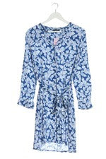 Vestido camisero mujer Esmara midi estampado floral azul blanco talla 46 viscosa