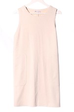Vestido casual mujer Zara línea A beige talla 40 poliéster