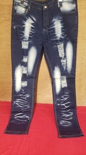 Hungson lavado oscuro para hombre. Jeans efecto blanqueador desgastado 38 nuevos con etiquetas