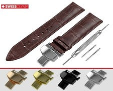 Correa de reloj de cuero genuino marrón oscuro para EMPORIO ARMANI para hebilla de cierre